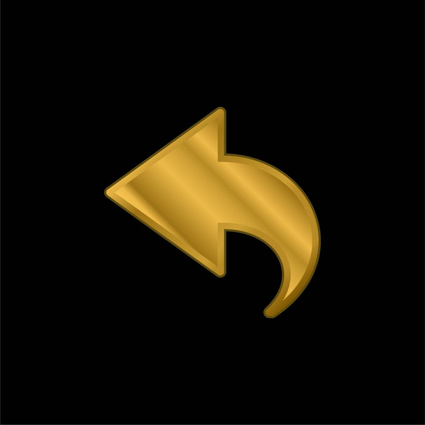 Zurück vergoldet metallisches Symbol oder Logo-Vektor - Vektor, Bild
