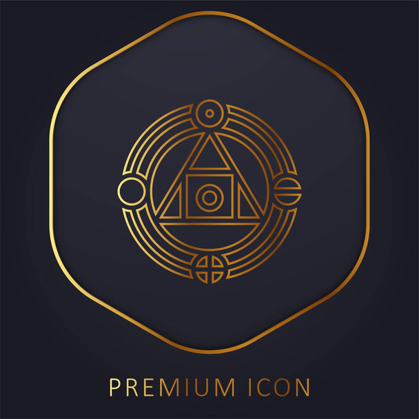 Αλχημιστής χρυσή γραμμή premium λογότυπο ή εικονίδιο - Διάνυσμα, εικόνα