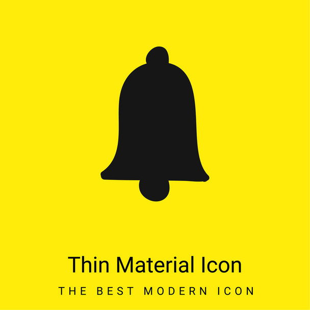 Alarm Bell minimal bright yellow material icon - Vector, Image