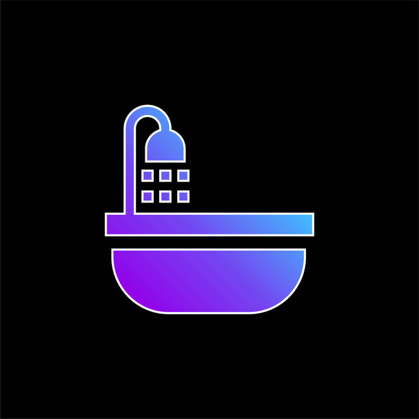 Bañera azul gradiente icono de vector - Vector, imagen