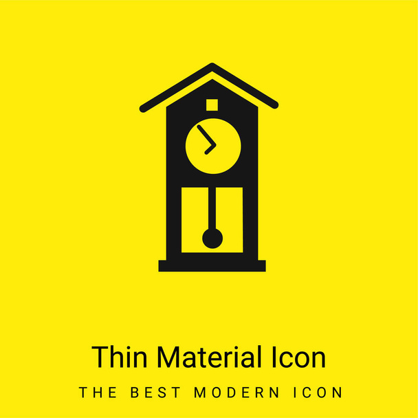 Reloj antiguo mínimo icono de material amarillo brillante - Vector, Imagen