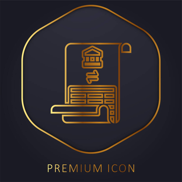 Премиальный логотип или иконка золотой линии - Вектор,изображение