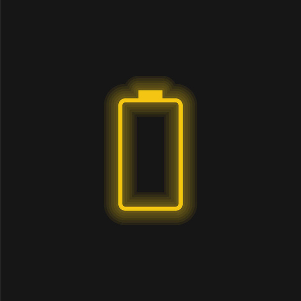 Bateria żółta świecąca neon ikona - Wektor, obraz