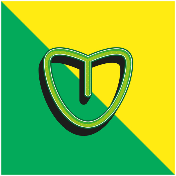 Corpo Organo Variante Con Linea Verde e giallo moderno 3d vettore icona logo - Vettoriali, immagini
