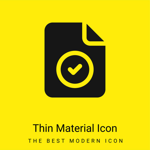 Accettato icona minimale materiale giallo brillante - Vettoriali, immagini