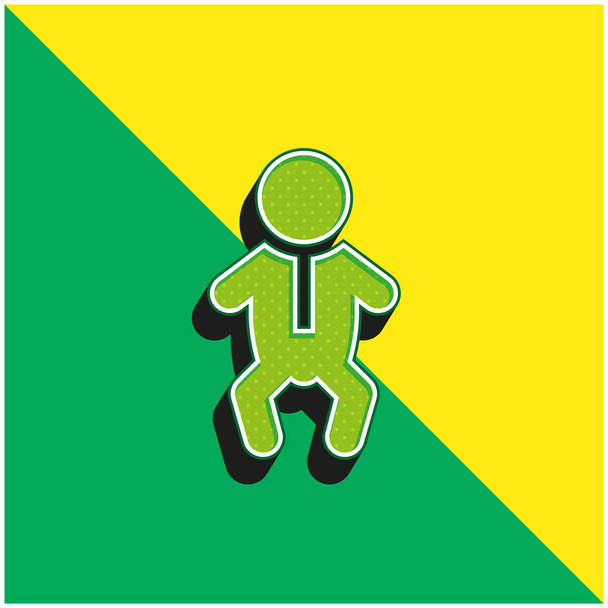 Bebek Yeşil ve Sarı Modern 3D vektör simgesi logosu - Vektör, Görsel