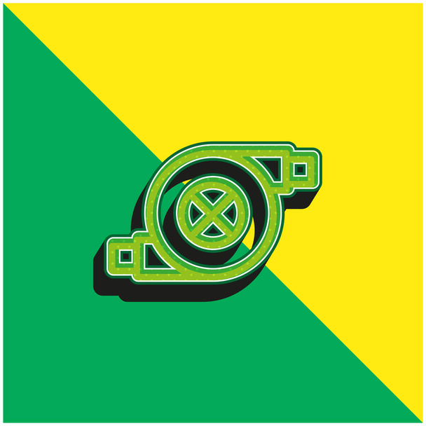 Luftfilter Grünes und gelbes modernes 3D-Vektorsymbol-Logo - Vektor, Bild