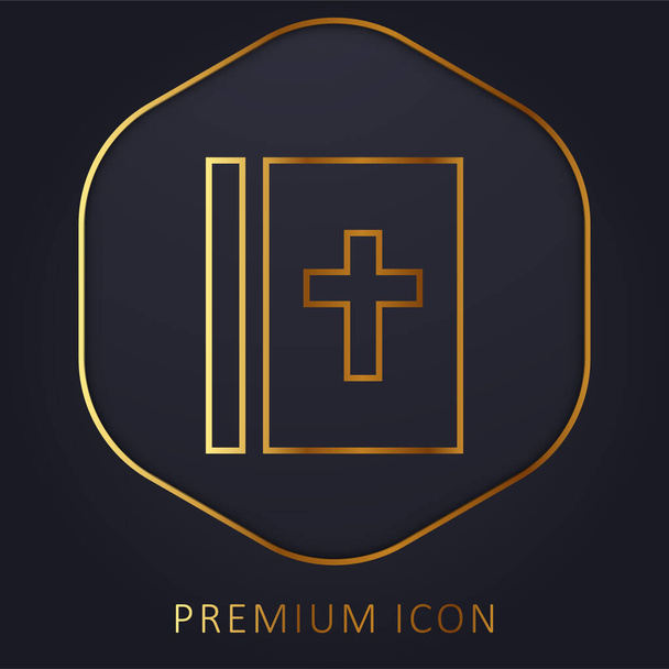 Raamattu kultainen linja palkkio logo tai kuvake - Vektori, kuva