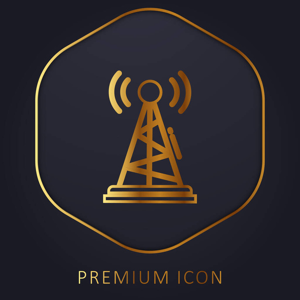 Antenna golden line premium logo or icon - Vector, Image