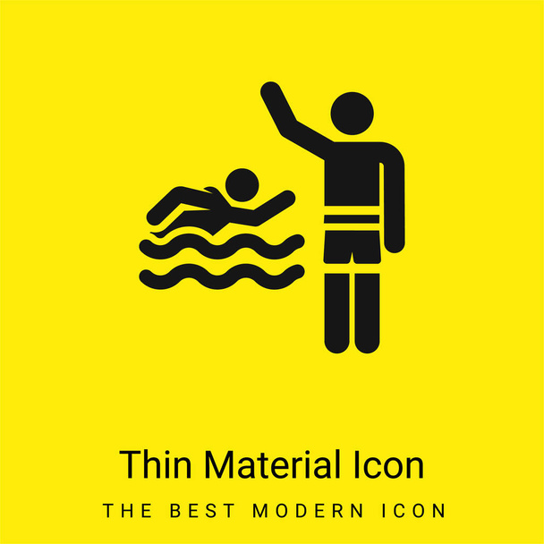Plaża minimalna jasnożółty materiał ikona - Wektor, obraz
