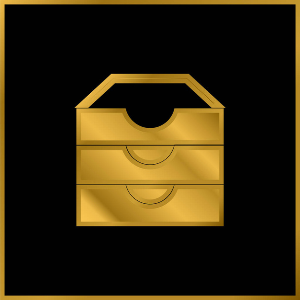 Archiv vergoldet metallisches Symbol oder Logo-Vektor - Vektor, Bild