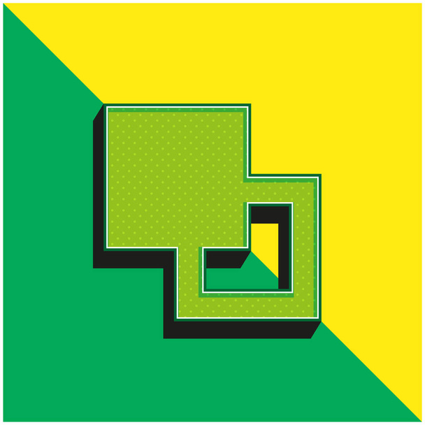 Fondo verde y amarillo moderno 3d vector icono logo - Vector, Imagen