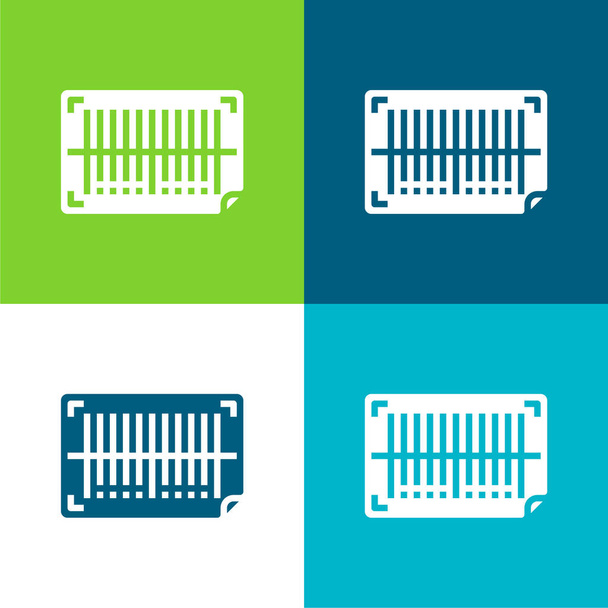 Codice a barre Flat set di icone minime a quattro colori - Vettoriali, immagini