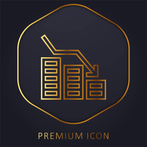 Bancarrota línea de oro logotipo premium o icono - Vector, Imagen