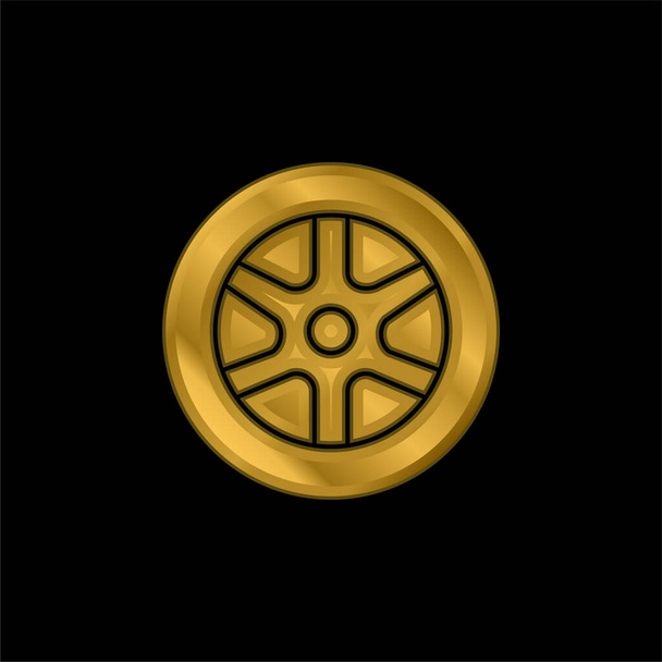 Сплав Колесо Золота металева іконка або вектор логотипу
 - Вектор, зображення