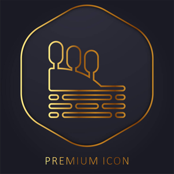 Bay golden line premium logo or icon - Vector, Image