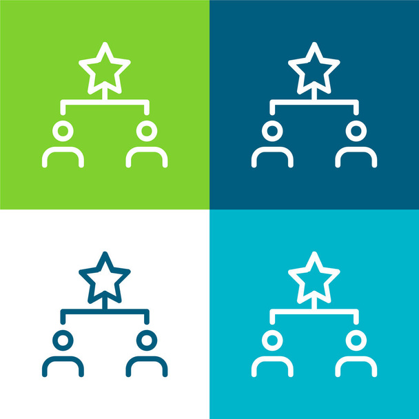 Miglior set di icone minimali a quattro colori Flat - Vettoriali, immagini