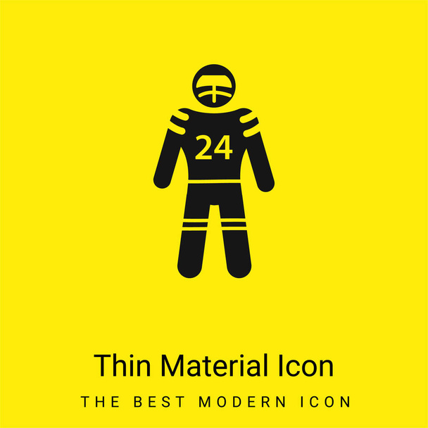 American Football Player minimal bright yellow material icon - Vector, Image