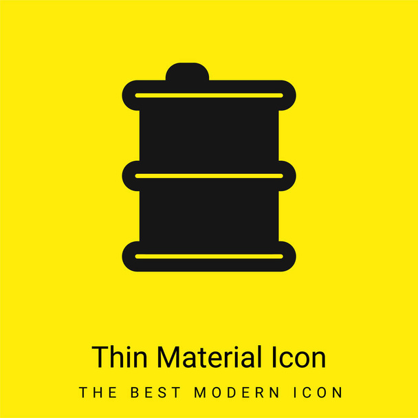 Ícone de material amarelo brilhante mínimo barril - Vetor, Imagem