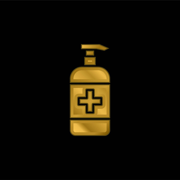 Antiseptic gold plated metalic icon or logo vector - Vector, Image