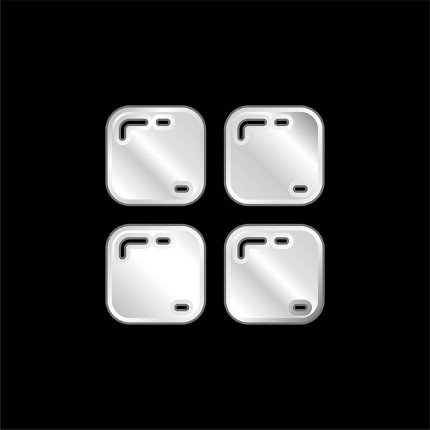 App icona metallica argentata - Vettoriali, immagini