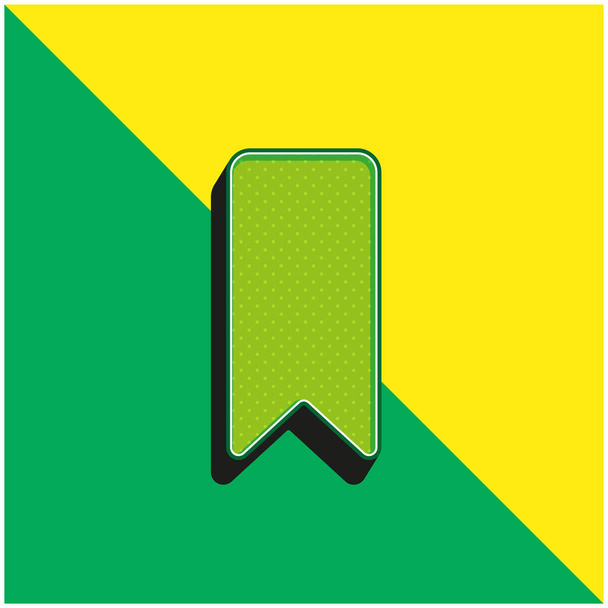 ブックマーク緑と黄色のモダンな3Dベクトルアイコンのロゴ - ベクター画像