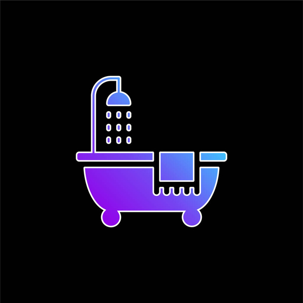 Bathroom blue gradient vector icon - Vector, Image