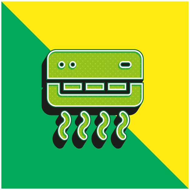 Air Conditioner Green and yellow modern 3d vector icon logo - Vector, Image