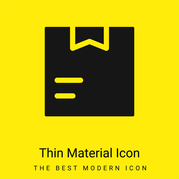 Box minimalen leuchtend gelben Material Symbol - Vektor, Bild