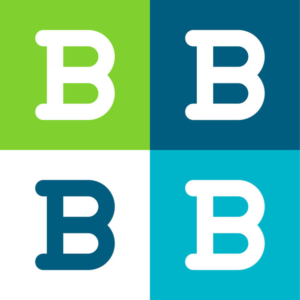 Bold Flat conjunto de iconos mínimos de cuatro colores - Vector, Imagen