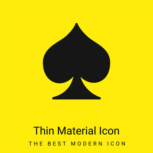 Ace Of Spades minimal bright yellow material icon - Vector, Image