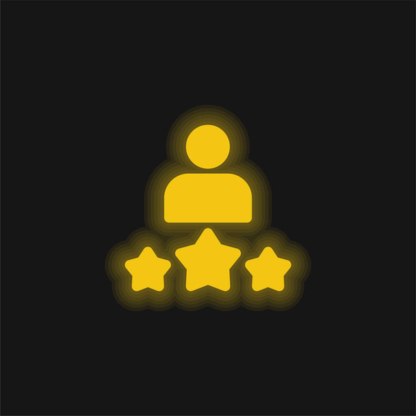 Лучшая жёлтая сияющая неоновая иконка - Вектор,изображение