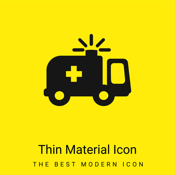 Ambulance minimální jasně žlutý materiál ikona - Vektor, obrázek