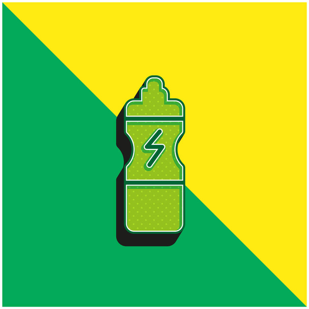 Láhev Zelená a žlutá moderní 3D vektorové logo - Vektor, obrázek