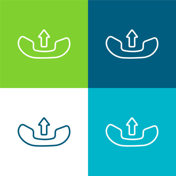 Risposta Un set di icone minimali a quattro colori di Call Flat - Vettoriali, immagini