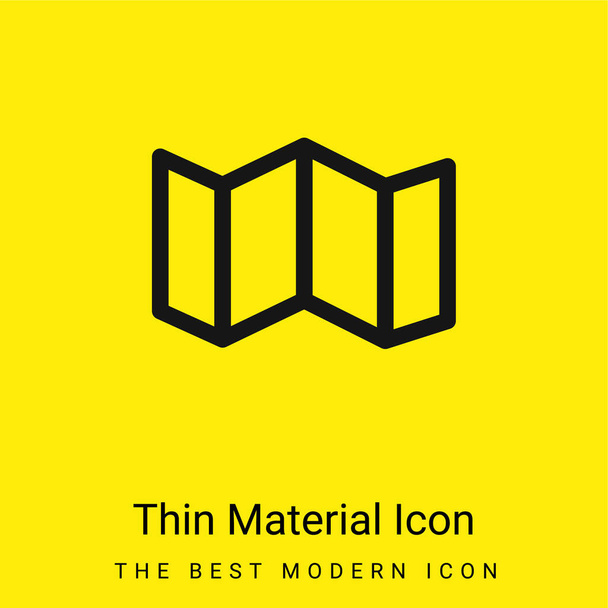 Big Map Folded minimal bright yellow material icon - Vector, Image