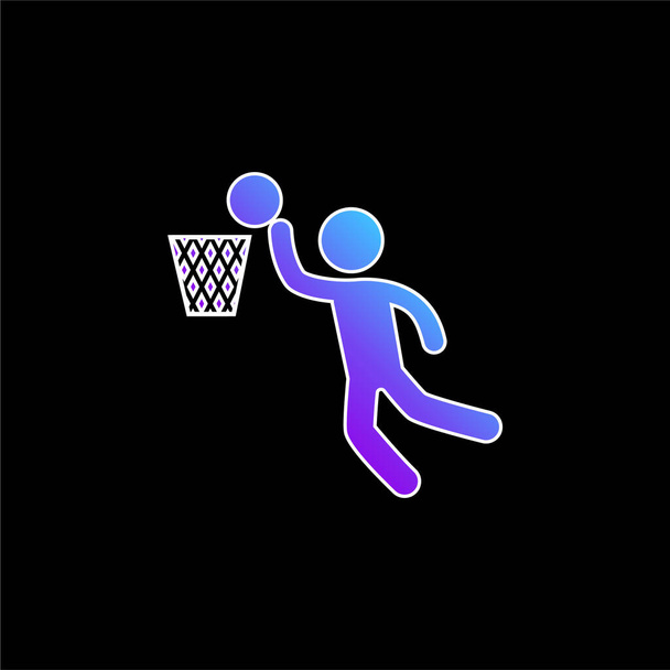 Jugador de baloncesto Puntuación azul gradiente vector icono - Vector, Imagen