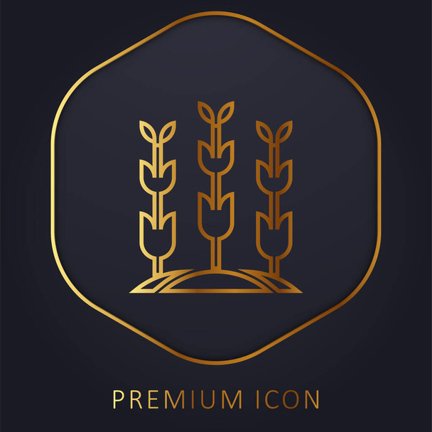 Логотип или иконка золотой линии сельского хозяйства - Вектор,изображение