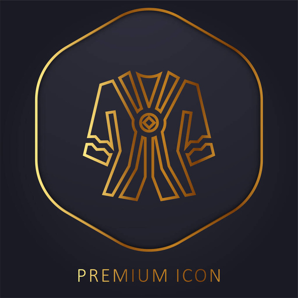 Batik línea dorada logotipo premium o icono - Vector, Imagen