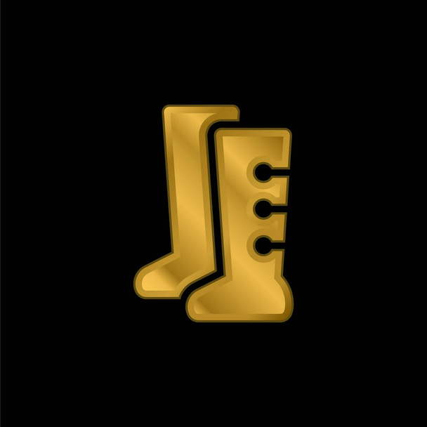 Stiefel vergoldet metallisches Symbol oder Logo-Vektor - Vektor, Bild