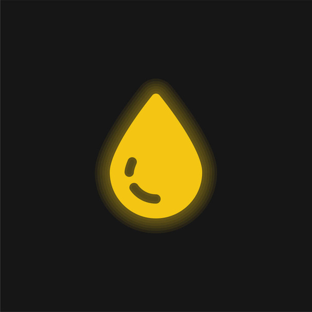 Donación de sangre icono de neón brillante amarillo - Vector, imagen