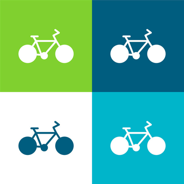 Bicicletta piatto quattro colori minimo set di icone - Vettoriali, immagini