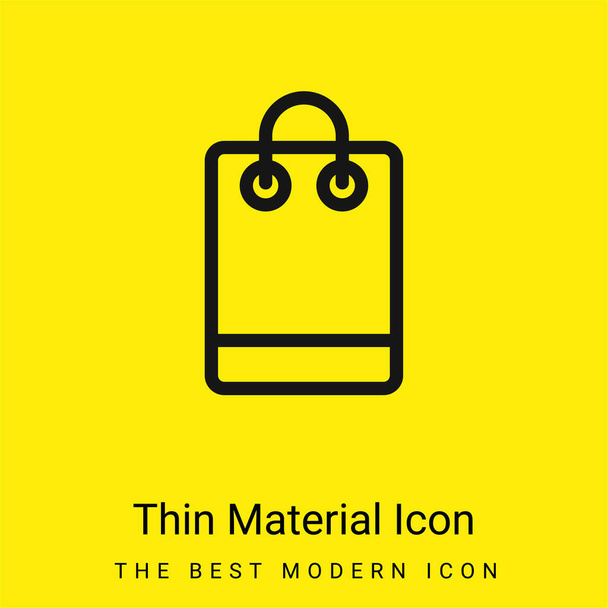 Tasche minimal leuchtend gelbes Material Symbol - Vektor, Bild