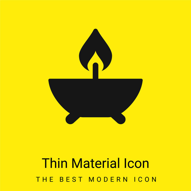 Aromatherapy minimal bright yellow material icon - Vector, Image