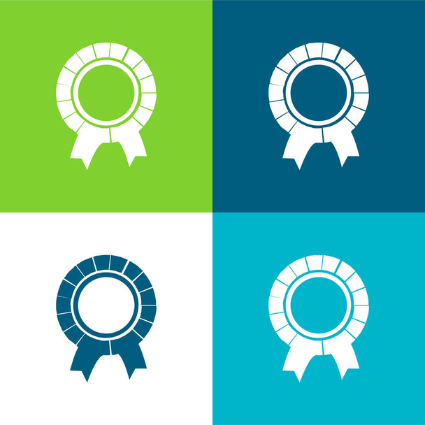 Badge de récompense Ensemble d'icônes minimal plat quatre couleurs - Vecteur, image