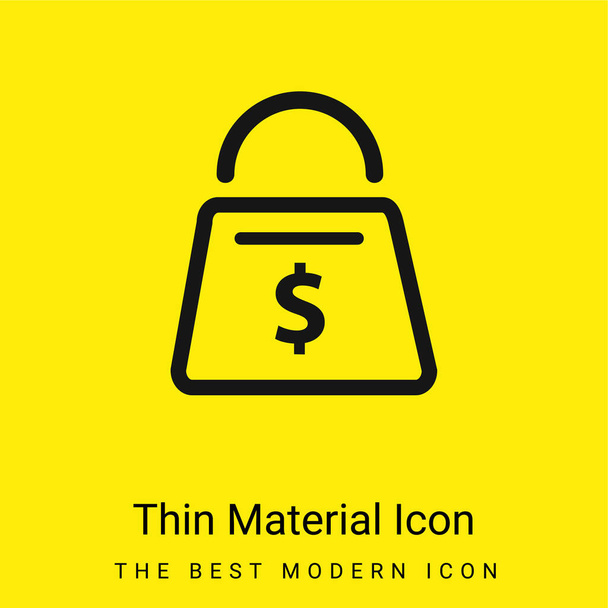 Taška minimální jasně žlutý materiál ikona - Vektor, obrázek