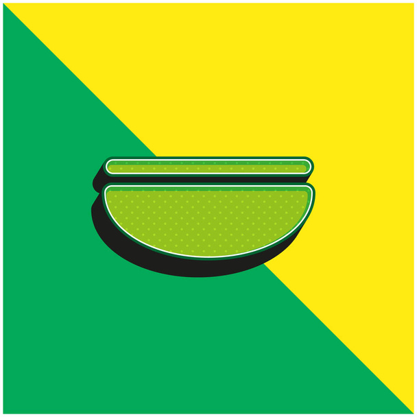 Balance Groen en geel modern 3D vector icoon logo - Vector, afbeelding