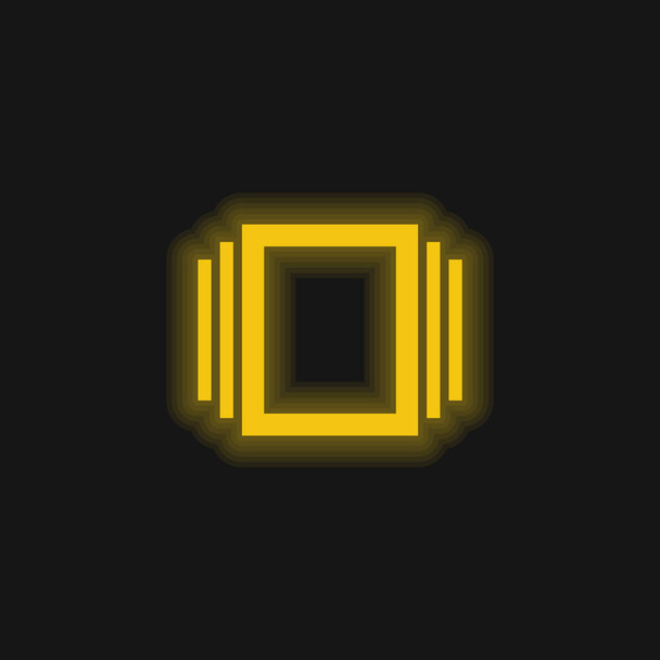 Albums yellow glowing neon icon - Vector, Image