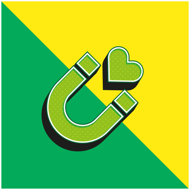 Έλξη Πράσινο και κίτρινο σύγχρονο 3d διάνυσμα εικονίδιο λογότυπο - Διάνυσμα, εικόνα