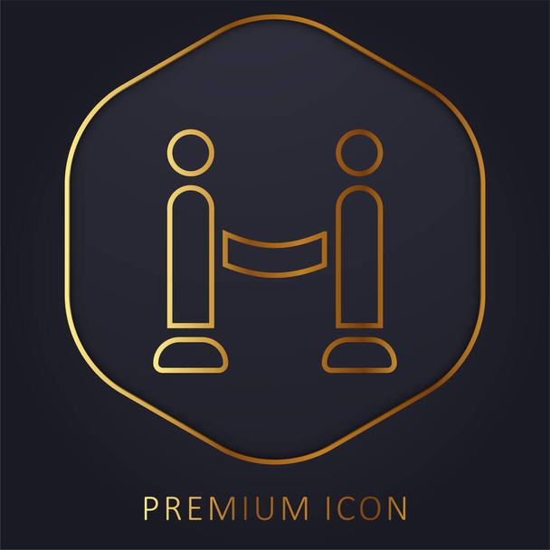 Barrera de línea dorada logotipo premium o icono - Vector, imagen